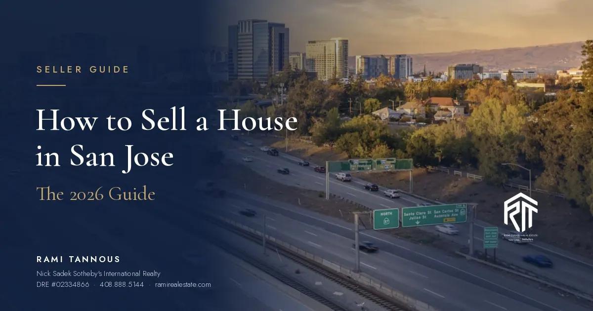 How to sell a house in San Jose, downtown skyline at golden hour above the surrounding neighborhoods